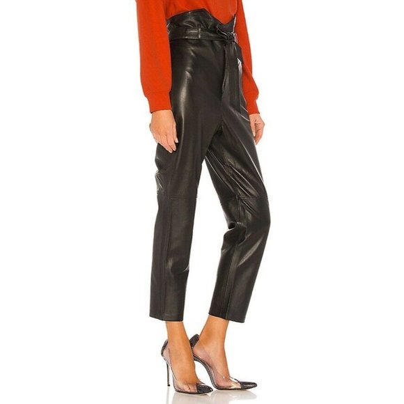 L'Academie Delaney Leather Pants Black - Picture 2 of 4